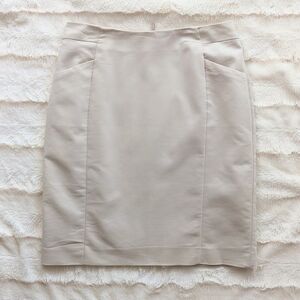 H&M beige cotton blend pencil skirt lined size 8 B1